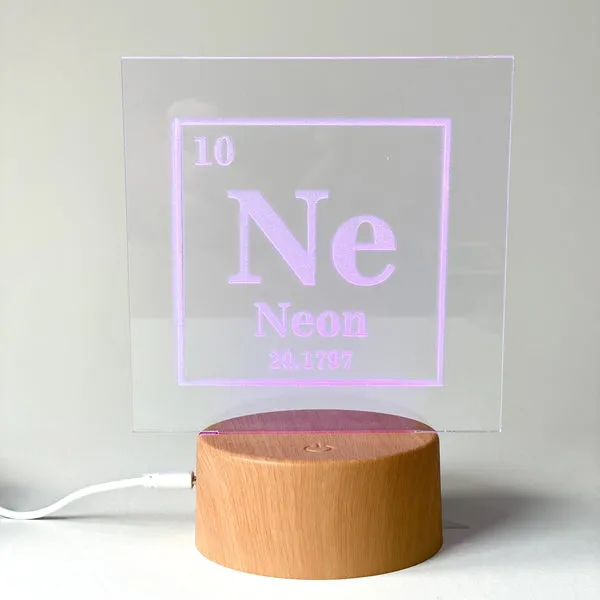 Periodic Table Element Desk LED Light | Neon or Phosphorous