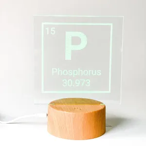 Periodic Table Element Desk LED Light | Neon or Phosphorous