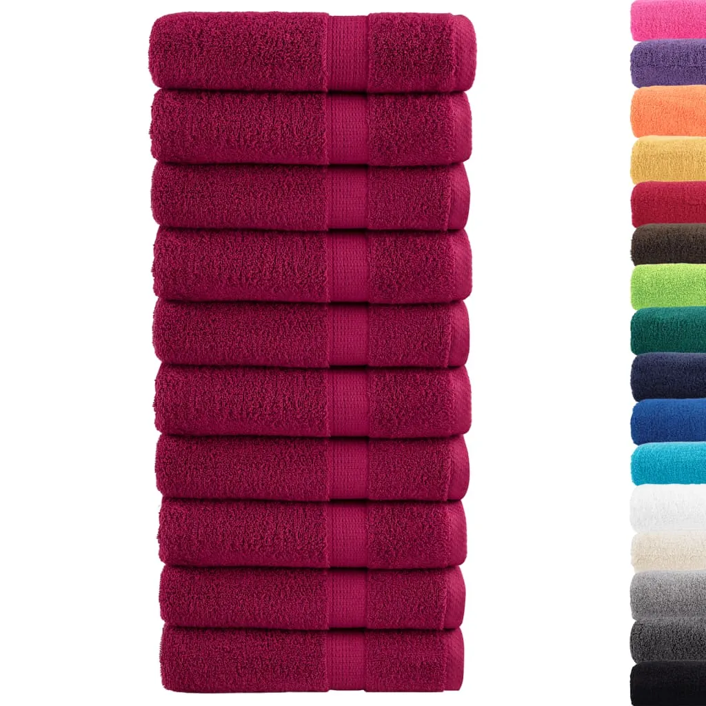 Premium Bath Towels 10pcs Bordeaux 100x150cm 600gsm 100% Cotton