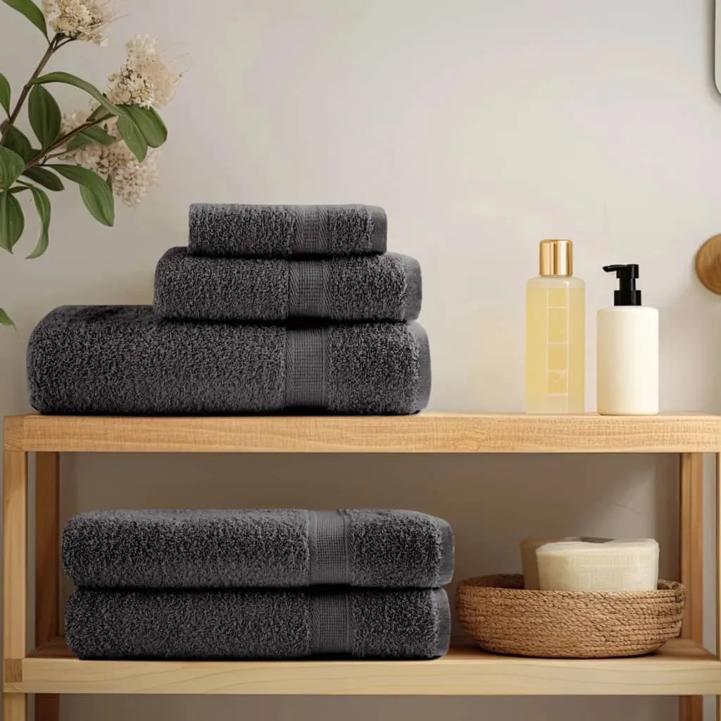 Premium Bath Towels 4pcs Anthracite 100x150cm 600gsm 100% Cotton