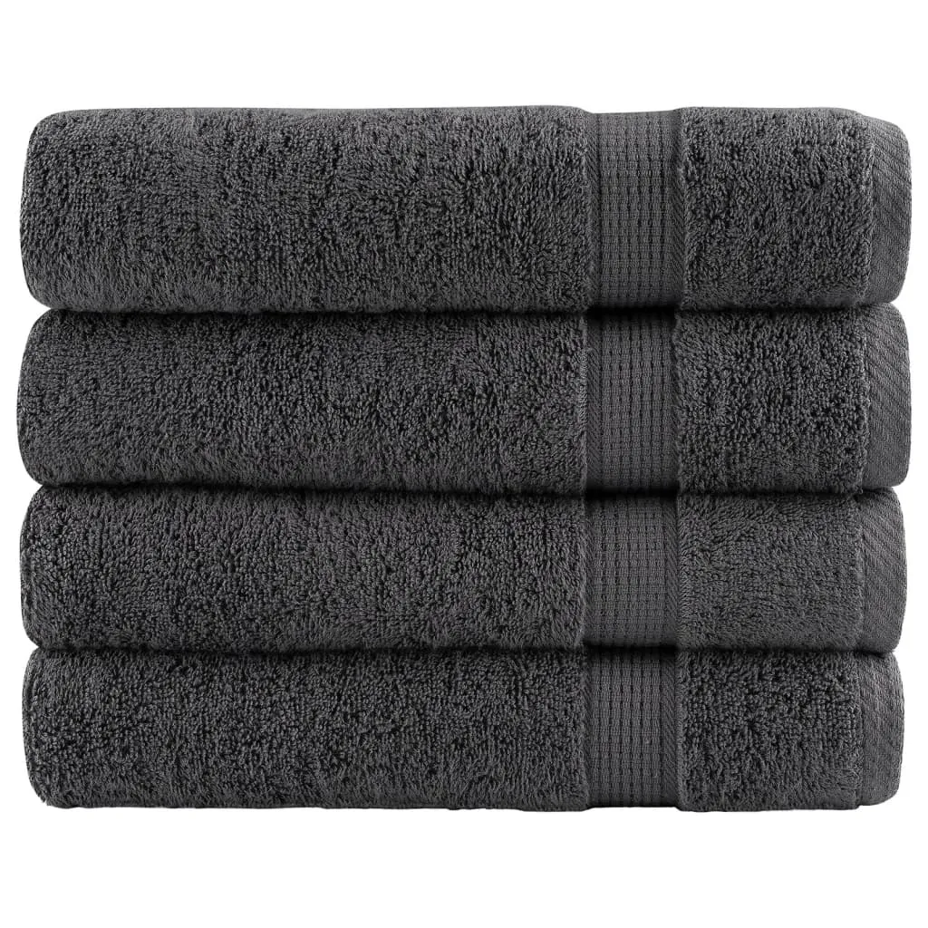 Premium Bath Towels 4pcs Anthracite 100x150cm 600gsm 100% Cotton