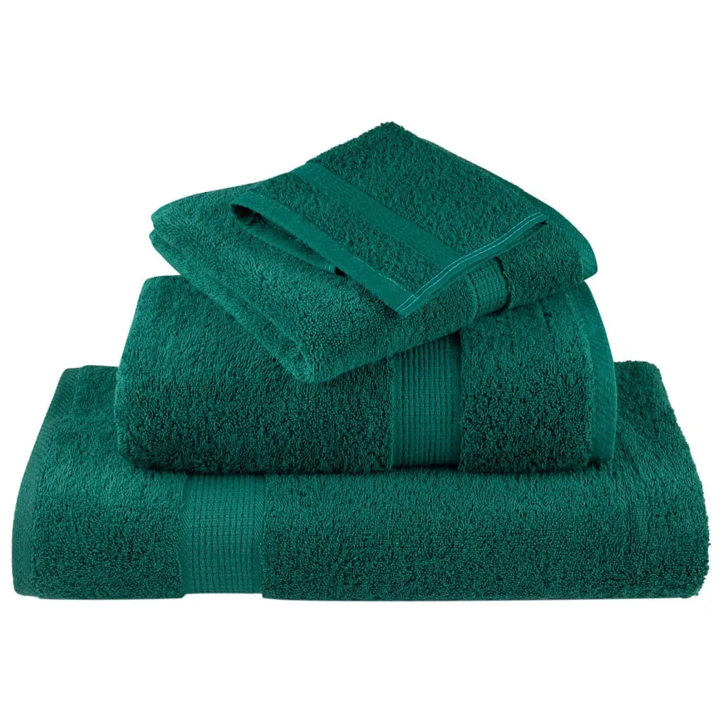 Premium Hand Towels 10 pcs Green 50x100 cm 600 gsm 100% Cotton