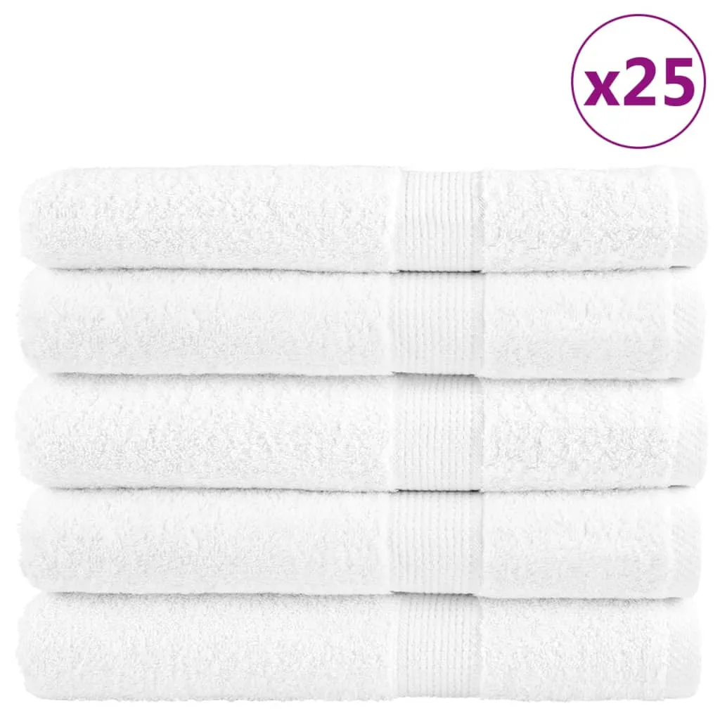 Premium Sauna Towels 25pcs White 80x200cm 600gsm 100% Cotton