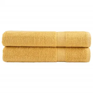 Premium Sauna Towels 2pcs Gold 80x200cm 600gsm 100% Cotton