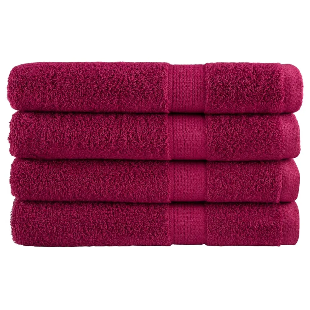 Premium Towels SOLUND 4pcs Bordeaux 100x200cm 600gsm