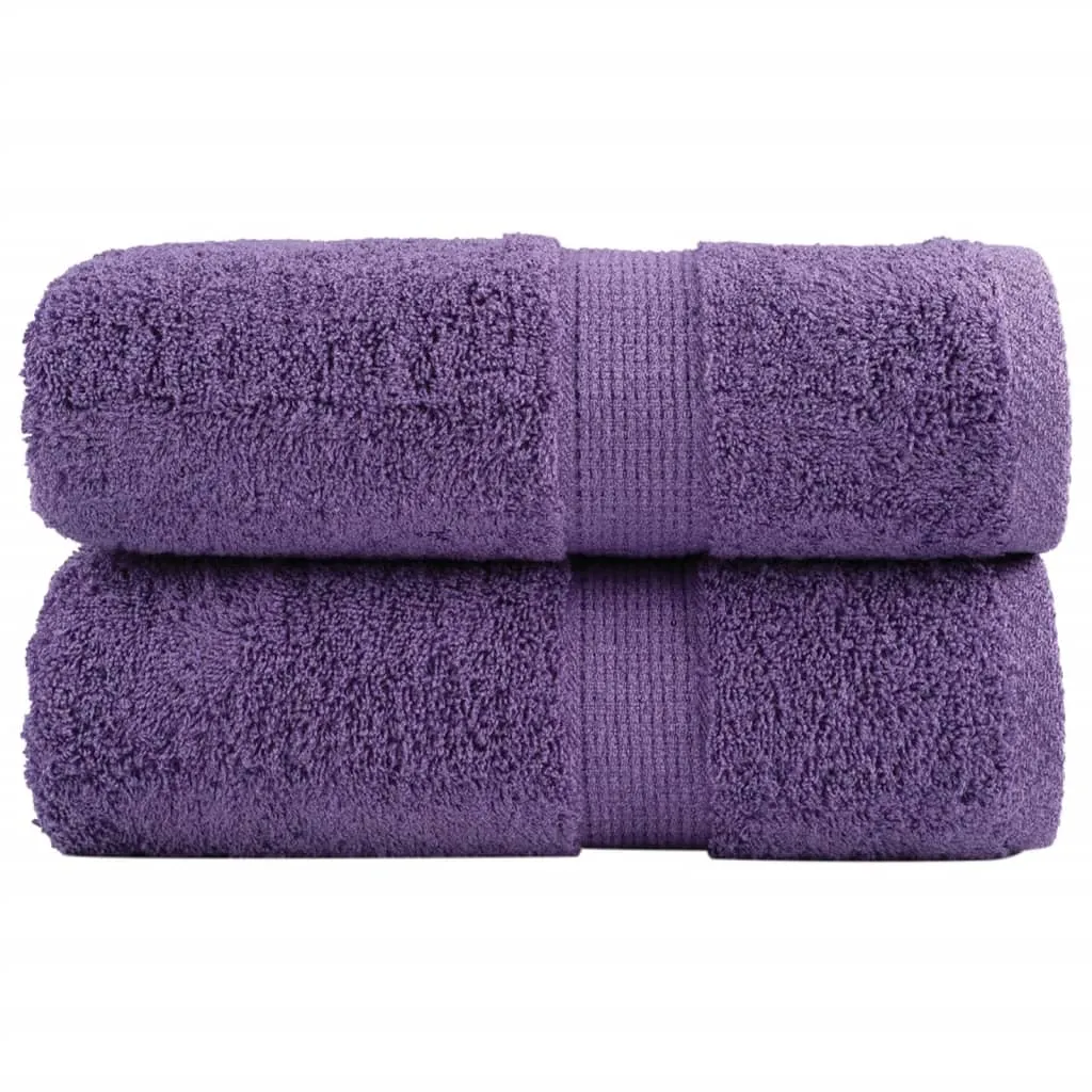 Premium Washcloths 2 pcs Purple 30x30 cm 600 gsm 100% Cotton