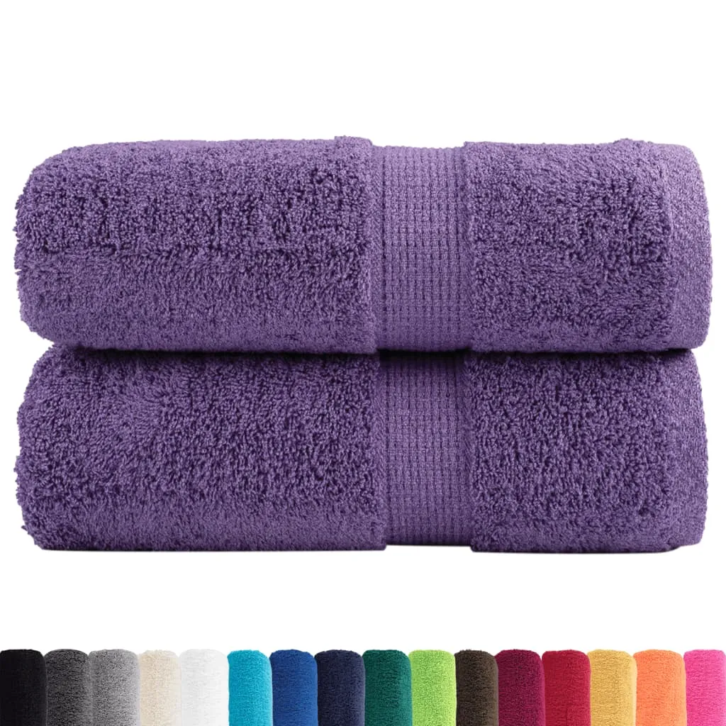 Premium Washcloths 2 pcs Purple 30x30 cm 600 gsm 100% Cotton