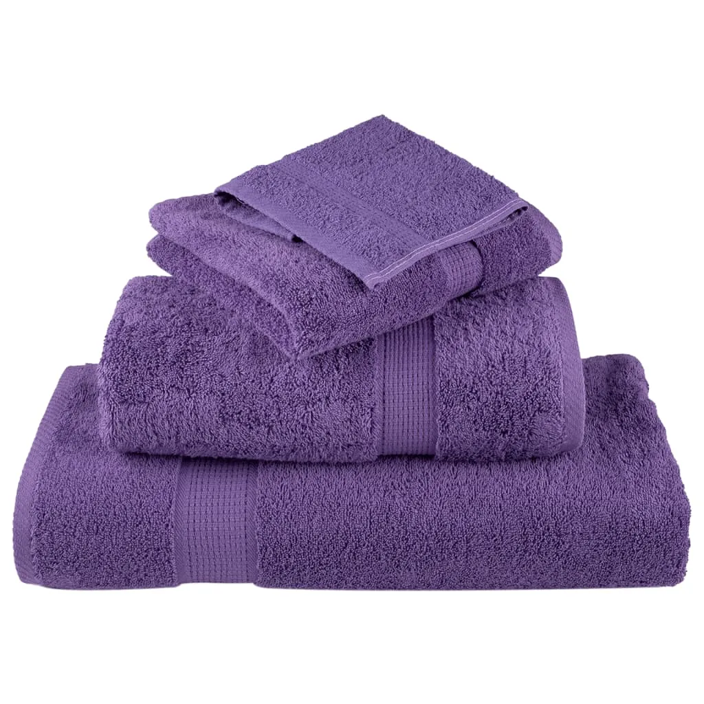 Premium Washcloths 2 pcs Purple 30x30 cm 600 gsm 100% Cotton