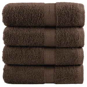 Premium Washcloths 4pcs Brown 30x30cm 600gsm 100% Cotton