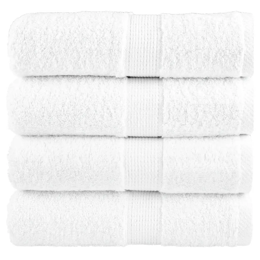 Premium Washcloths 4pcs White 30x30cm 600gsm 100% Cotton