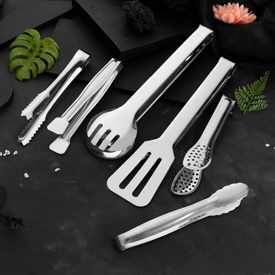 RETON 6-pieces Multipurpose Silver Tongs