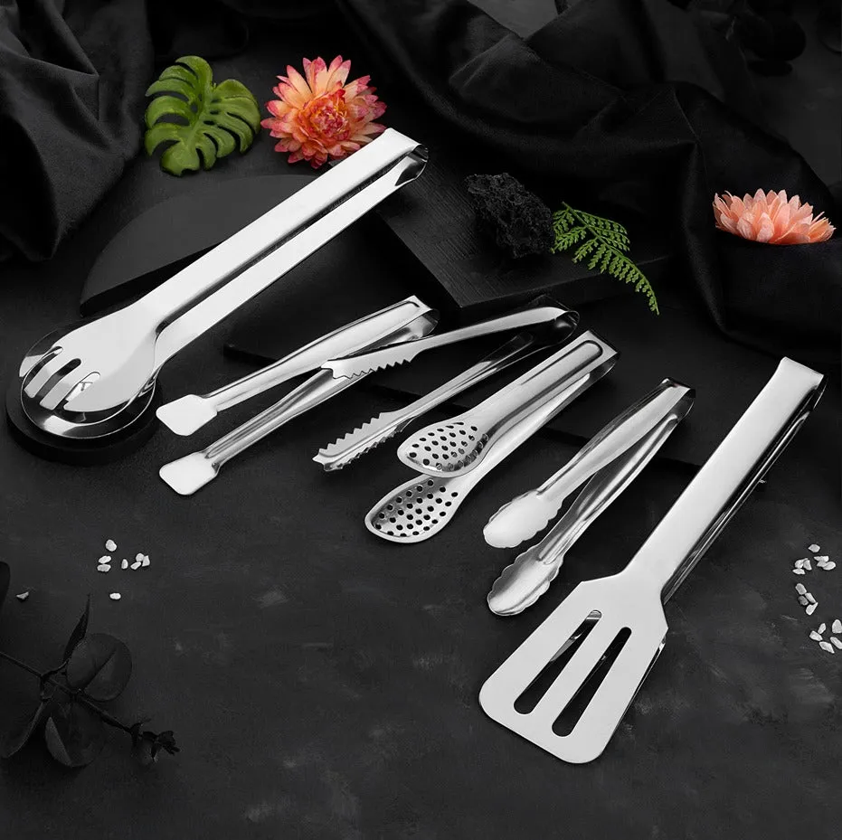 RETON 6-pieces Multipurpose Silver Tongs