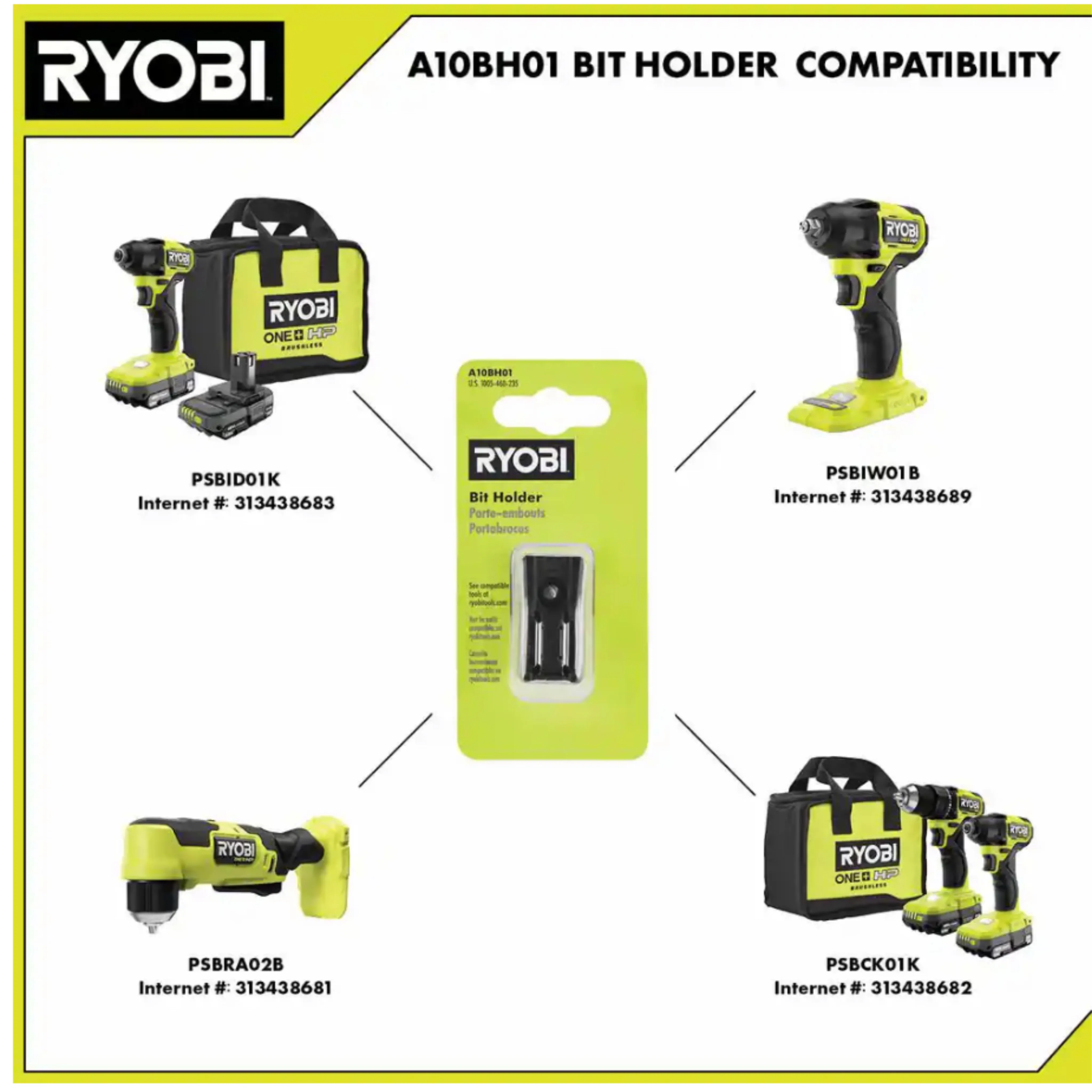 RYOBI Bit Holder for use with HP Drills and Impact Drivers