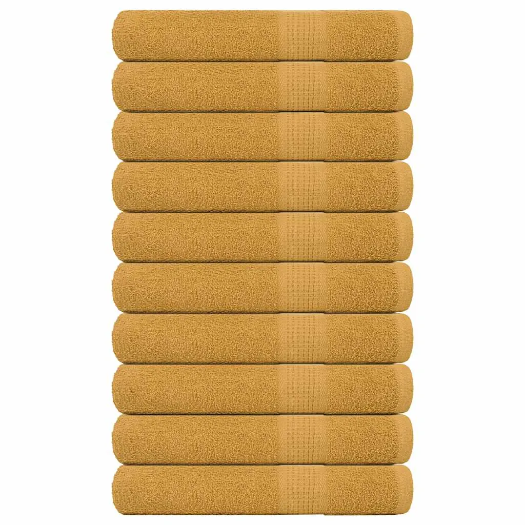 Sauna Towels 10 pcs Gold 80x200 cm 360 gsm 100% Cotton