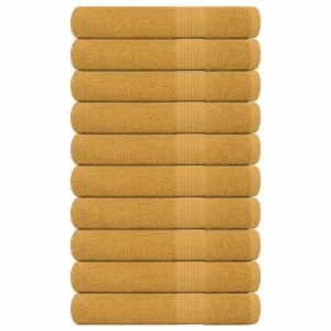 Sauna Towels 10 pcs Gold 80x200 cm 360 gsm 100% Cotton