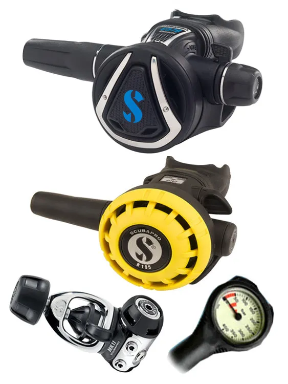 Scubapro Regulator Set: MK11 (DIN or Yoke) / C370 / Octopus & Free Termo Gauge