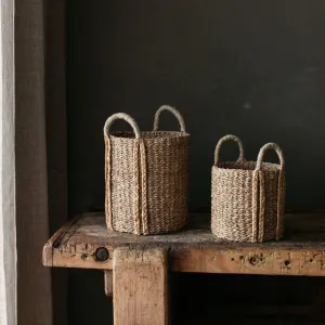 Seagrass Baskets with Plaited Handles