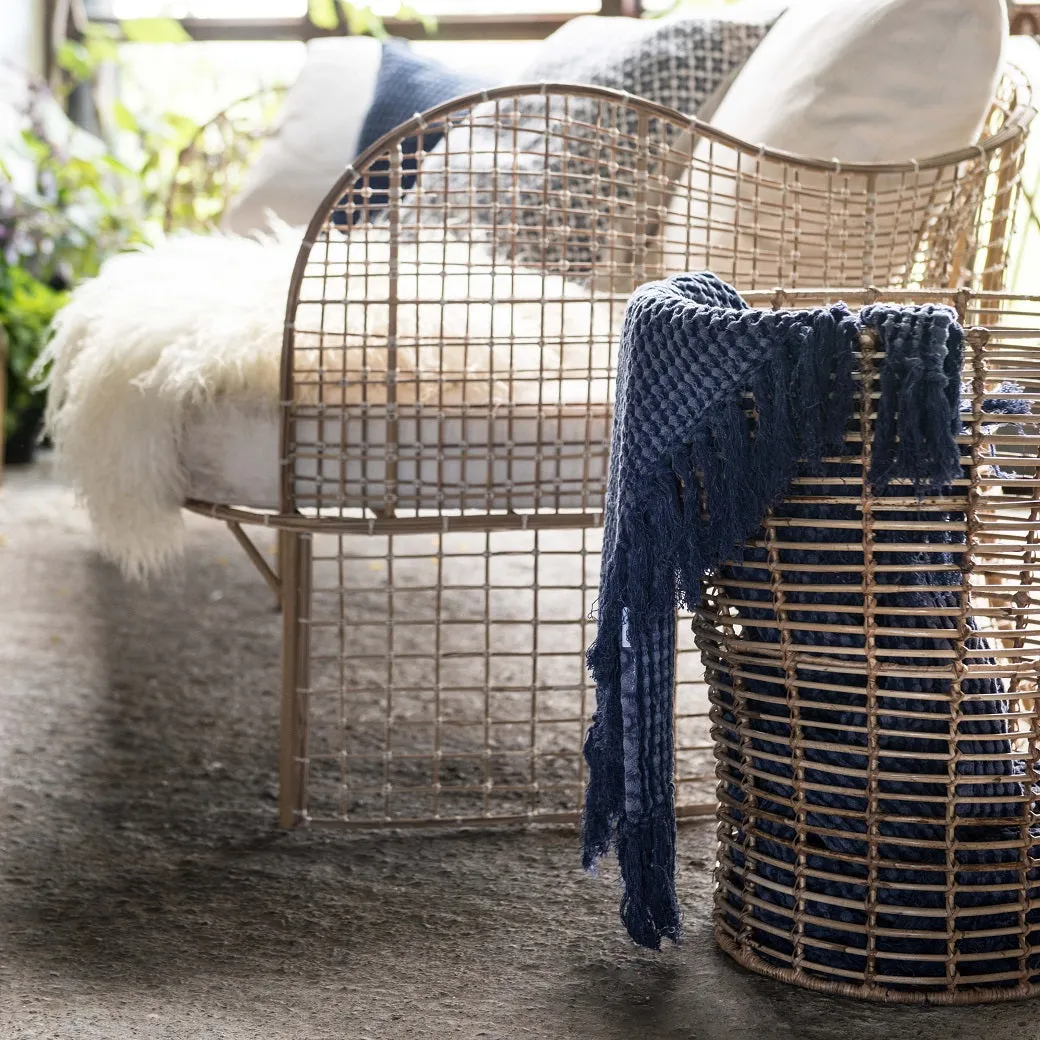 Set of Two Large Rattan Baskets