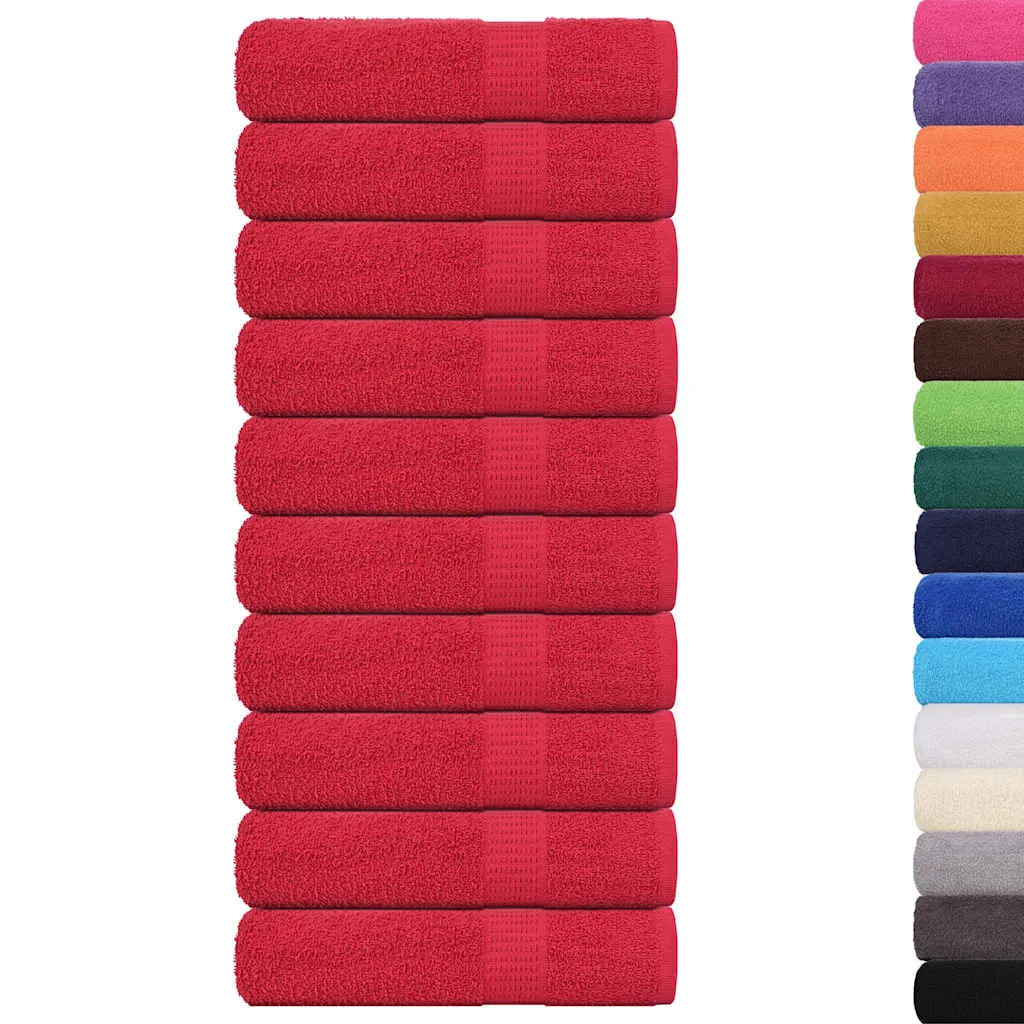 Shower Towels 10 pcs Red 70x140 cm 360 gsm 100% Cotton