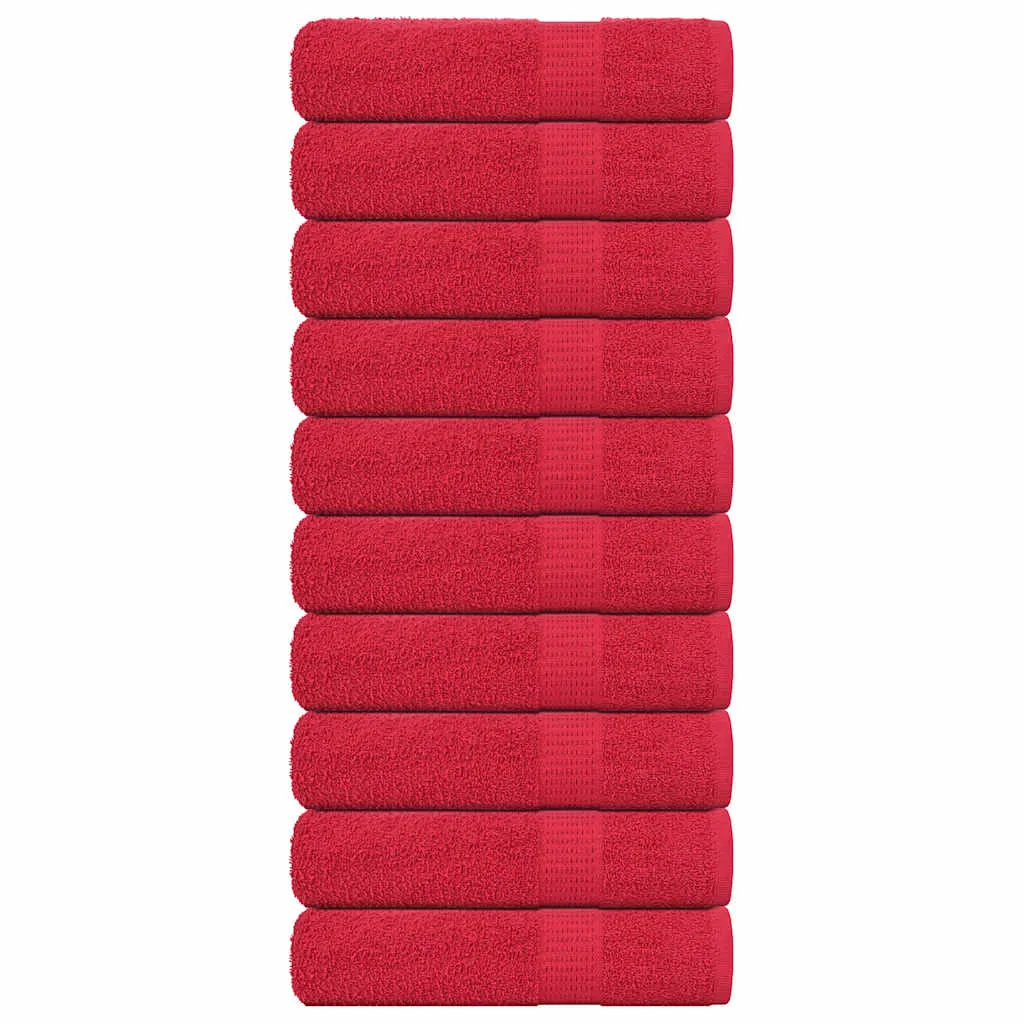 Shower Towels 10 pcs Red 70x140 cm 360 gsm 100% Cotton