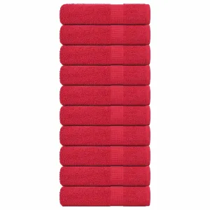 Shower Towels 10 pcs Red 70x140 cm 360 gsm 100% Cotton