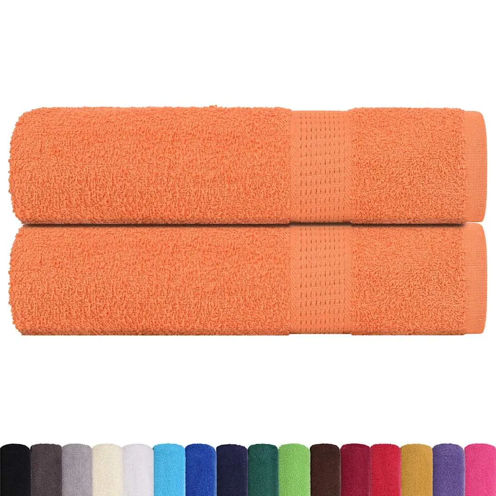 Shower Towels 2 pcs Orange 70x140 cm 360 gsm 100% Cotton