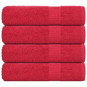 Shower Towels 4 pcs Red 70x140 cm 360 gsm 100% Cotton