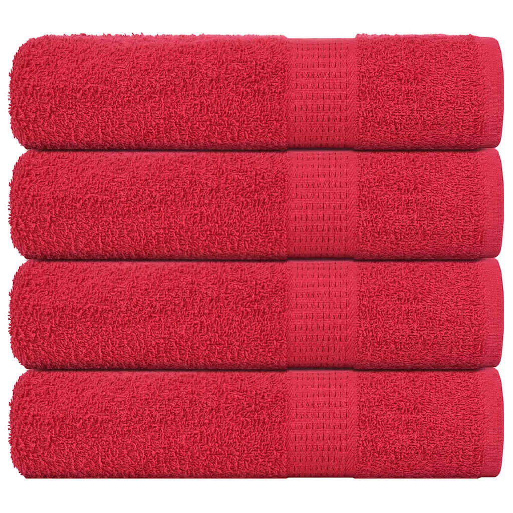 Shower Towels 4 pcs Red 70x140 cm 360 gsm 100% Cotton