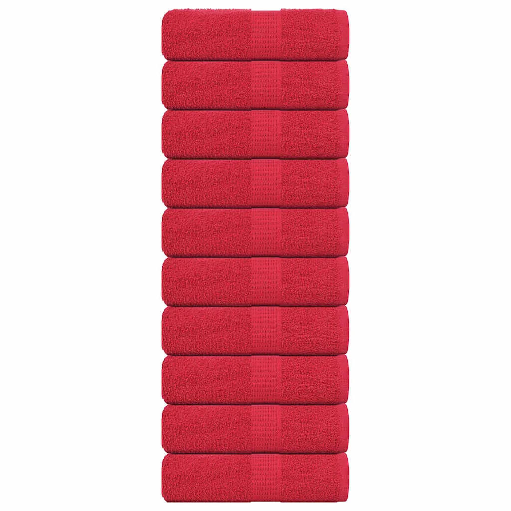 Soap Towels 10 pcs Red 30x30 cm 360 gsm 100% Cotton