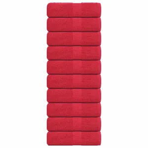 Soap Towels 10 pcs Red 30x30 cm 360 gsm 100% Cotton