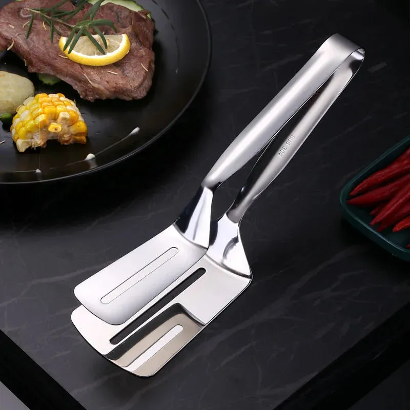 Stainless Steel Food Tongs / Non-Slip Barbecue Tongs