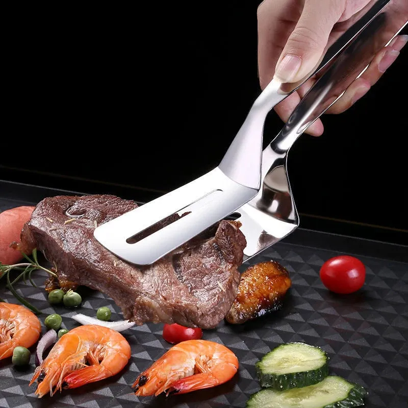 Stainless Steel Food Tongs / Non-Slip Barbecue Tongs