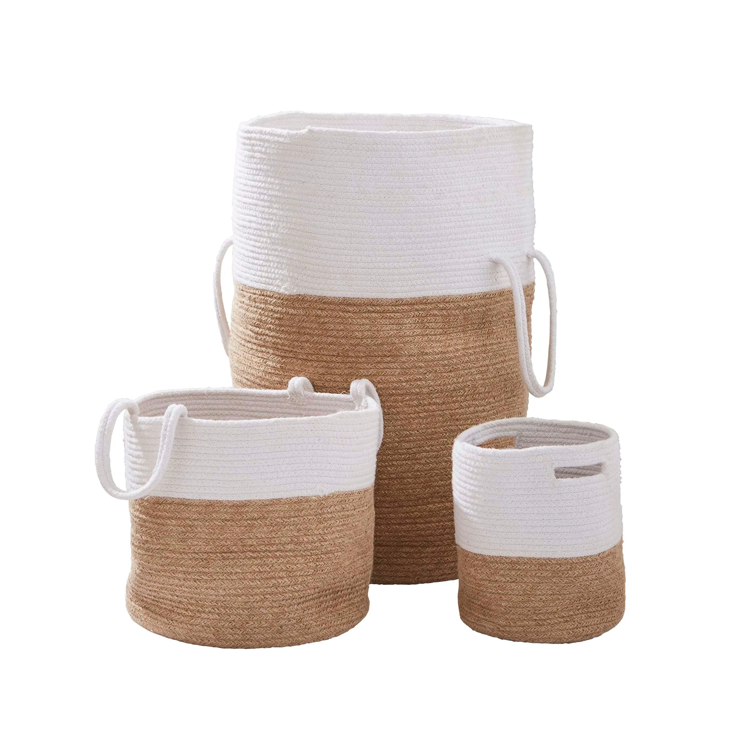 Storage Basket - Medium, Natural/White