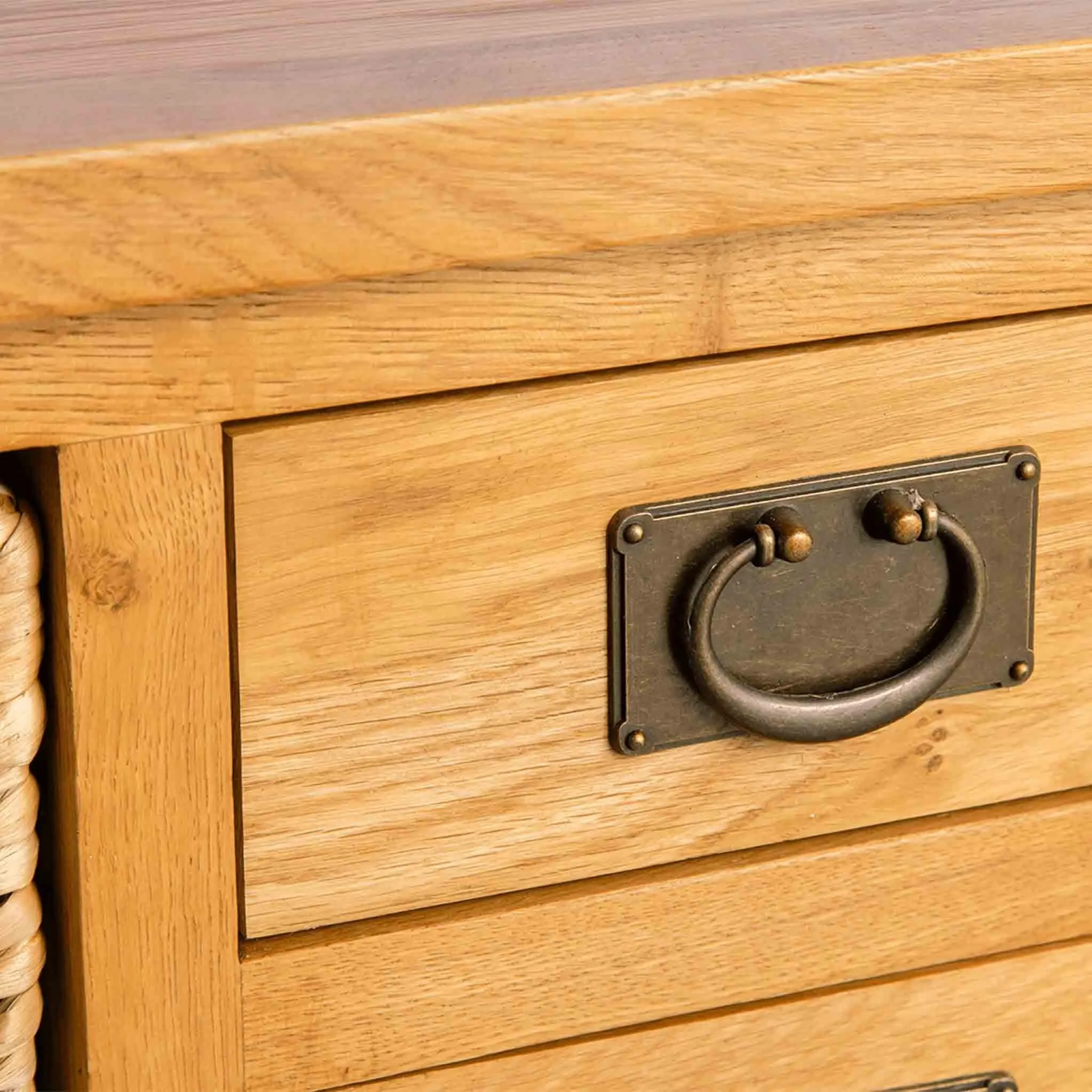 Surrey Oak Coffee Table with Baskets