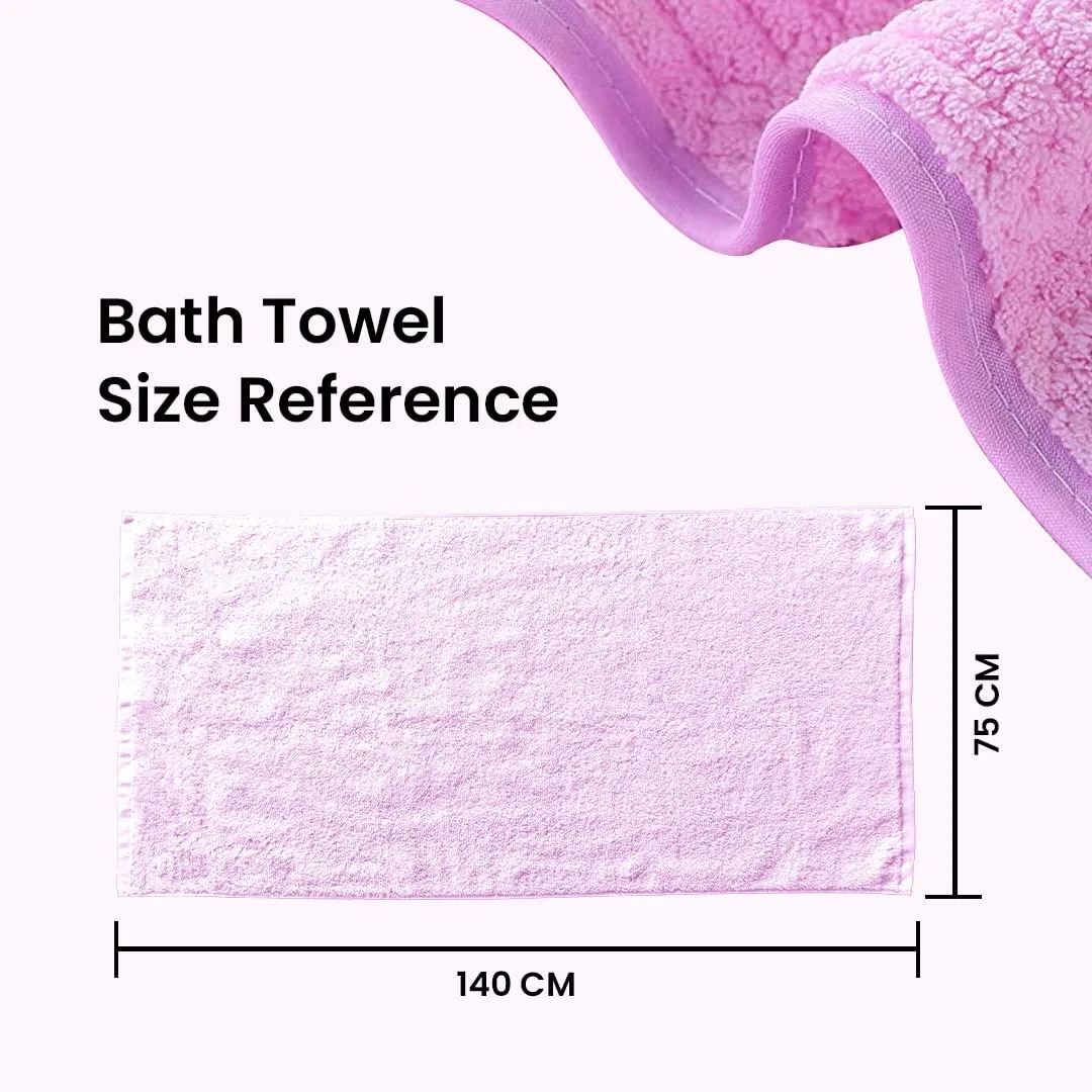 The Better Home Microfiber Bath Towel for Bath | Soft, Lightweight, Absorbent and Quick Drying Bath Towel for Men & Women | 140cm X 70cm (Pack of 4, Pink Beige) (Pack of 1, Pink)