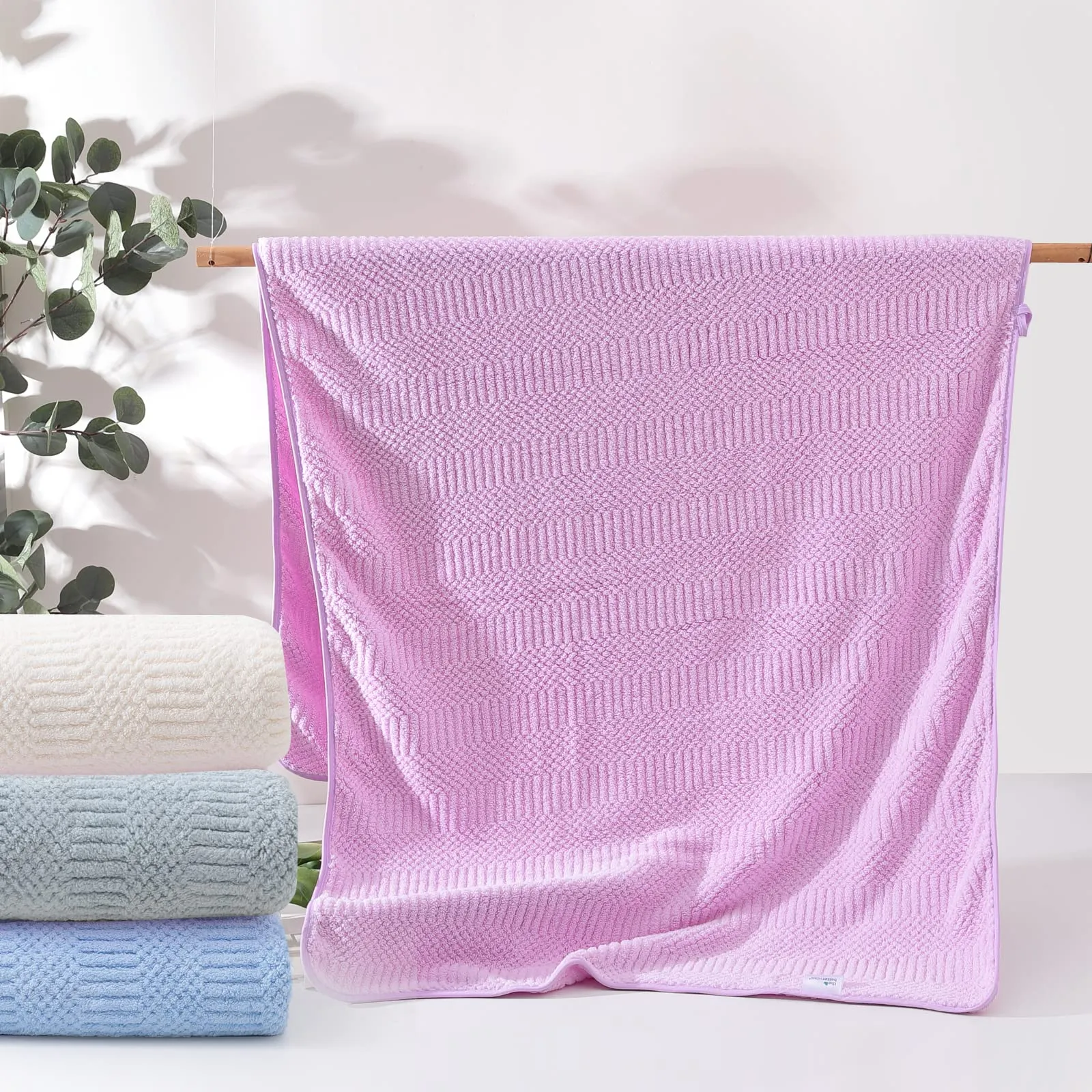 The Better Home Microfiber Bath Towel for Bath | Soft, Lightweight, Absorbent and Quick Drying Bath Towel for Men & Women | 140cm X 70cm (Pack of 4, Pink Beige) (Pack of 1, Pink)