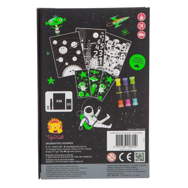 Tiger Tribe TT6-0240 Neon Colouring Set - Space