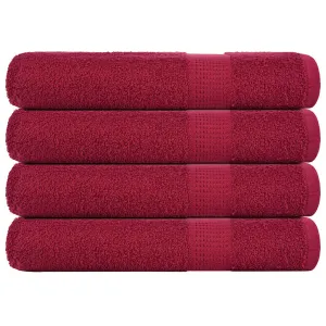 Towels 4 pcs Bordeaux 100x200 cm 360 gsm 100% Cotton