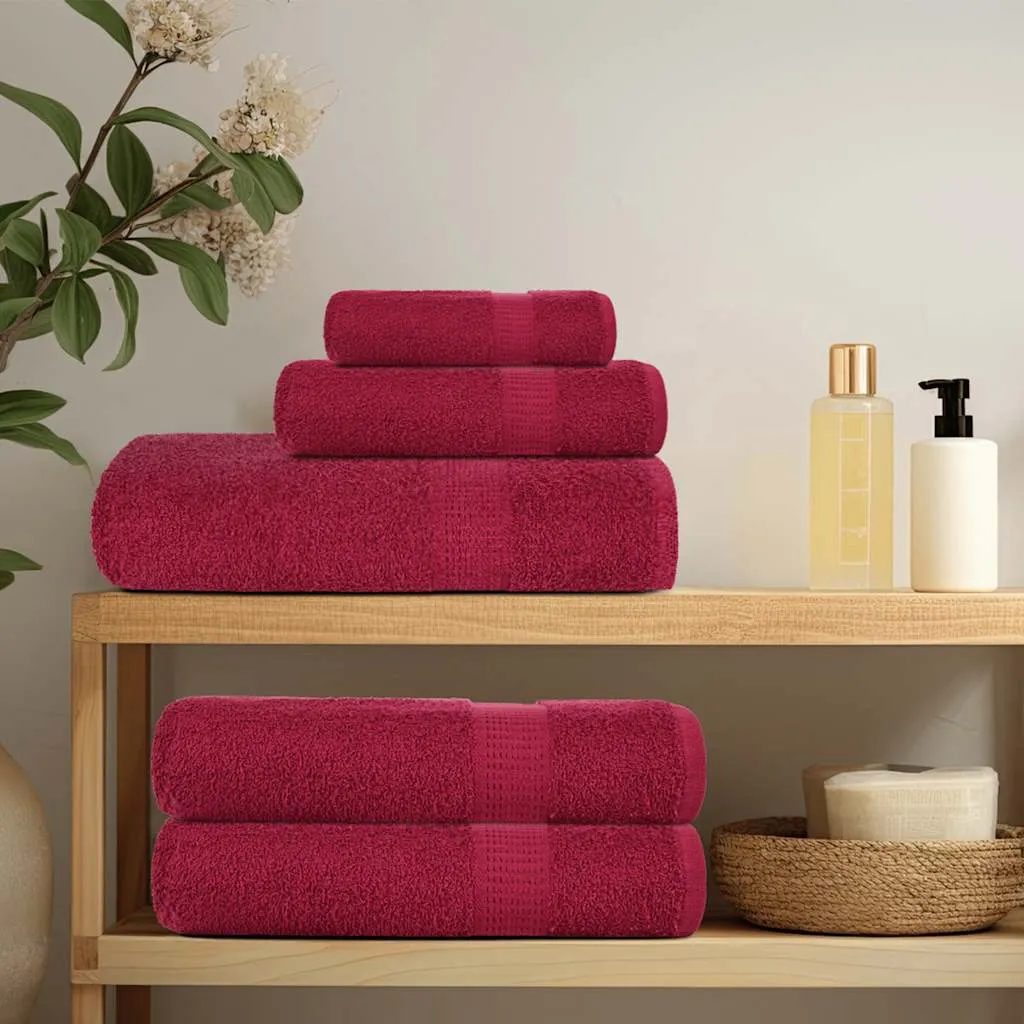 Towels 4 pcs Bordeaux 100x200 cm 360 gsm 100% Cotton