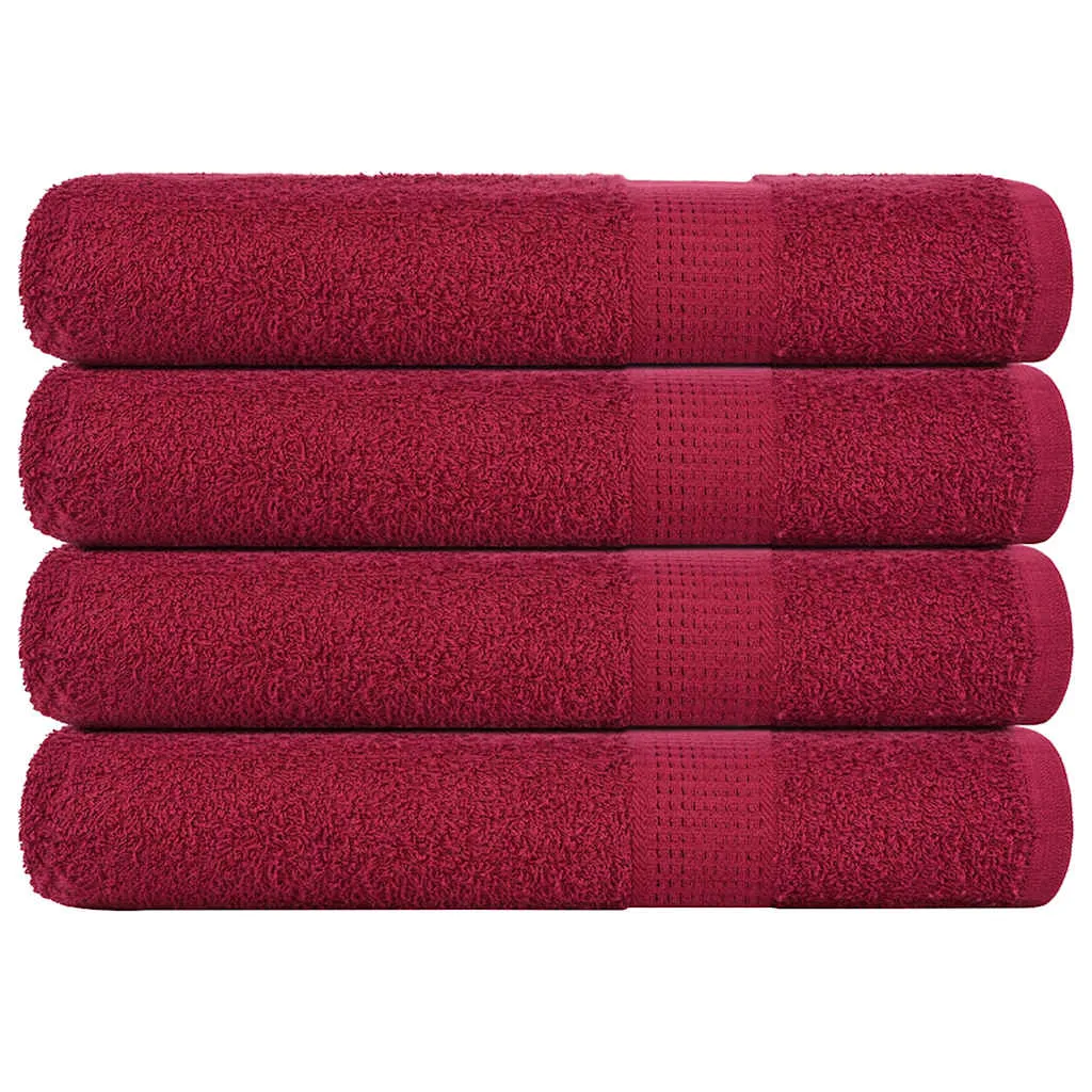 Towels 4 pcs Bordeaux 100x200 cm 360 gsm 100% Cotton