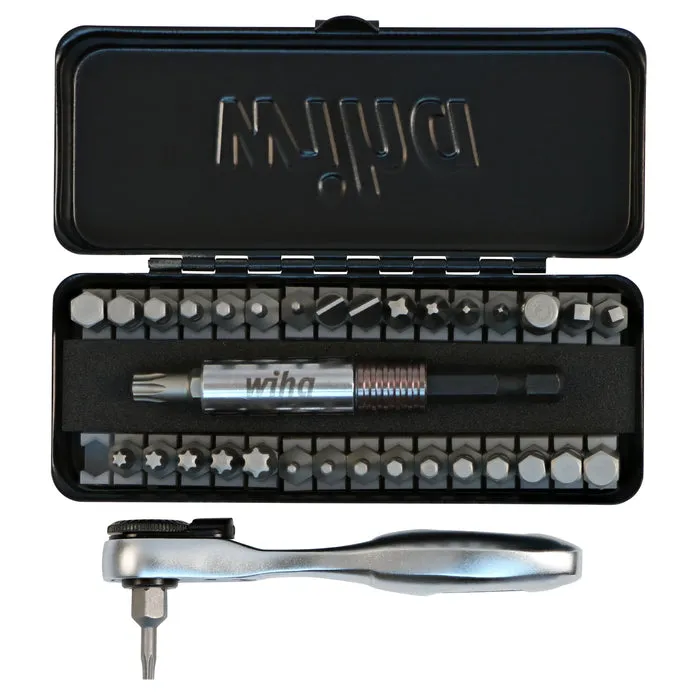 Wiha Tools 35 Piece 1/4" Ratchet and Bit Set