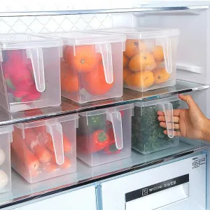 Wincy Fridge Storage Boxes Food Grade Containers Plastic Storage Box with Lid and Handle - 5L Air tight (2)