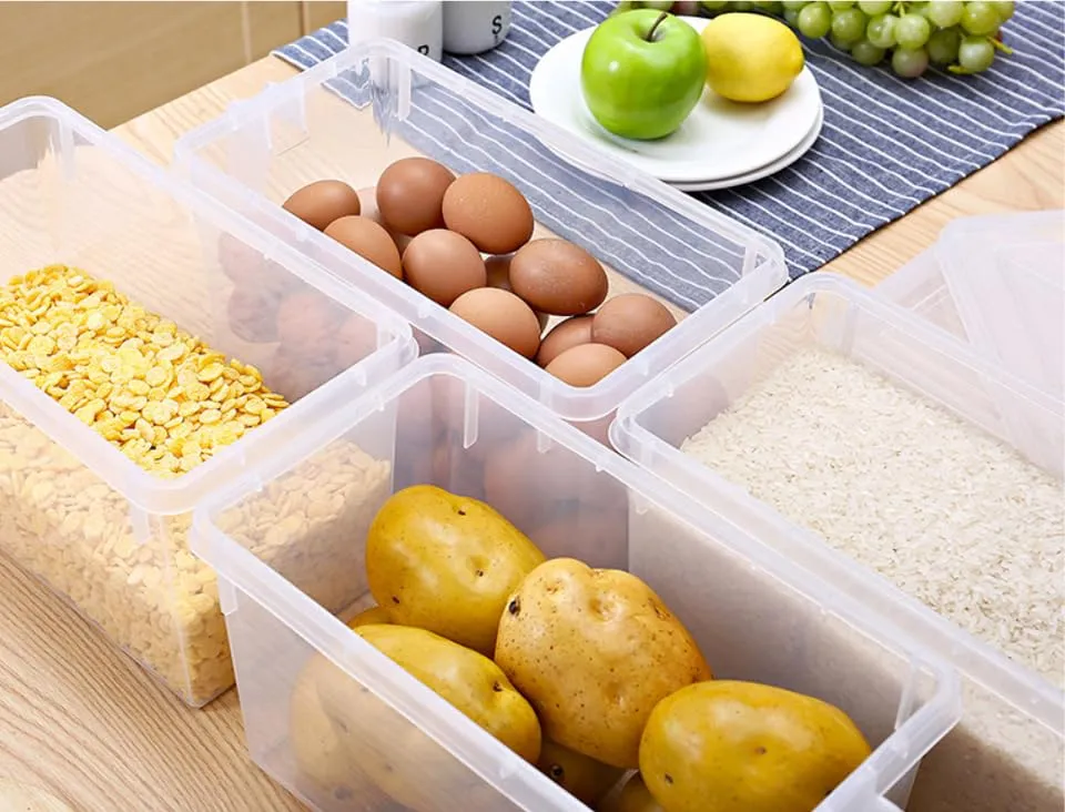 Wincy Fridge Storage Boxes Food Grade Containers Plastic Storage Box with Lid and Handle - 5L Air tight (2)