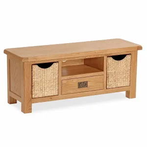 Zelah Oak 120cm TV Stand with Baskets