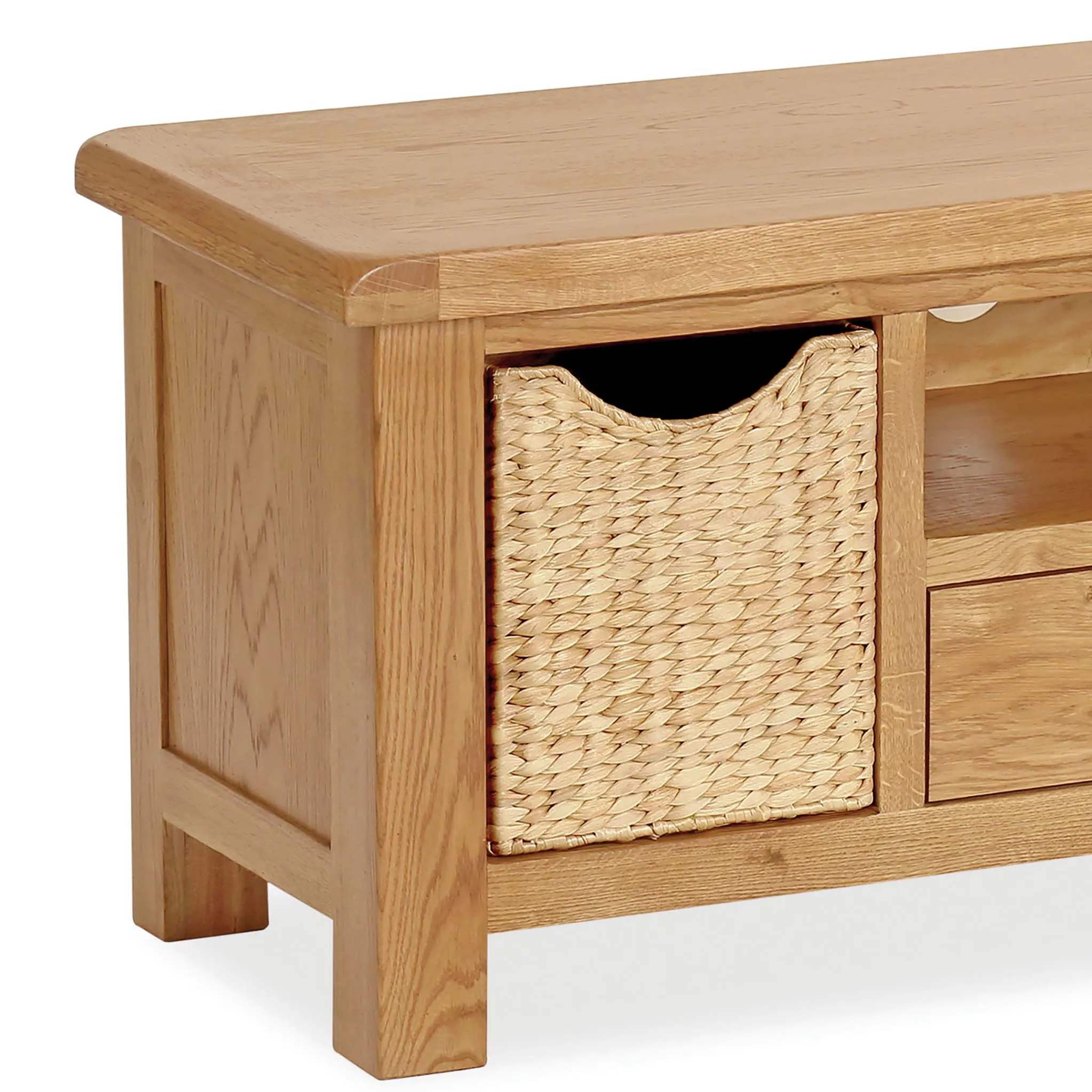 Zelah Oak 120cm TV Stand with Baskets